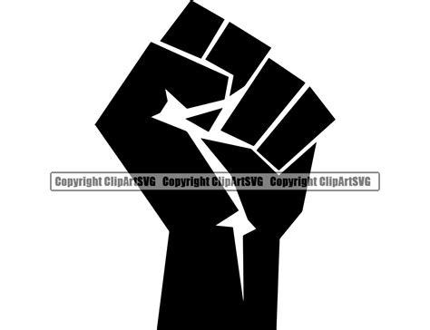 Black African American Fist Power Unity Rights Hand Holding Etsy