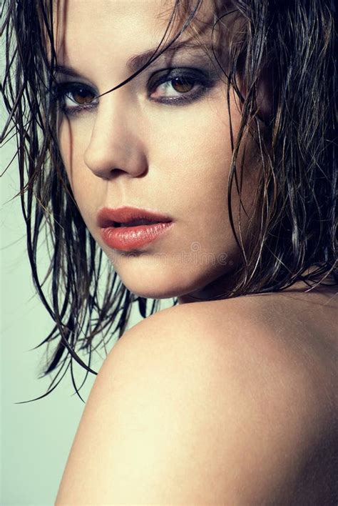 Portrait With Wet Hair Stock Image Image Of Glamour
