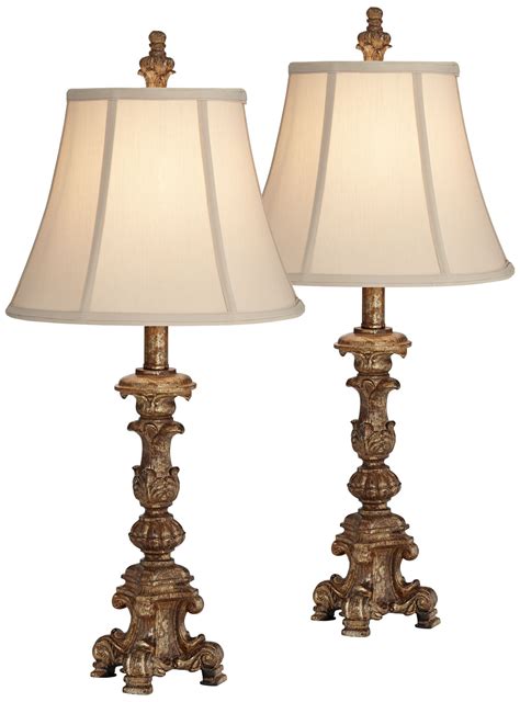 Regency Hill Traditional Table Lamps Set Of 2 With Table Top Dimmers