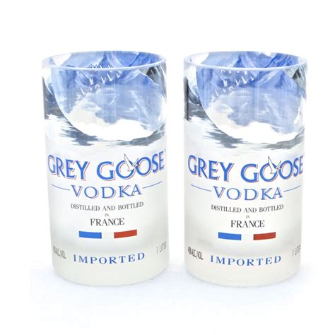 Reciclar Factory Grey Goose Vodka Bottle Glasses Set Of 2