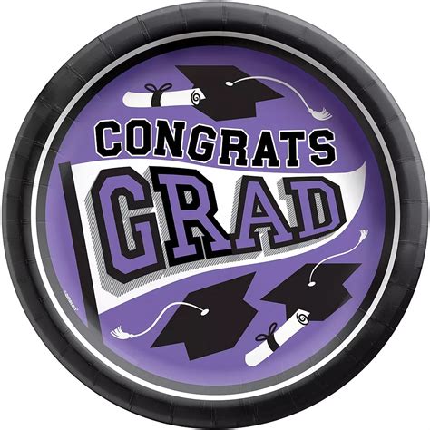 Congrats Grad Purple Graduation Tableware Kit For 18 Guests Party City