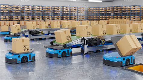 Robots Efficiently Sorting Featuring 3d Agv And Amazon High Quality
