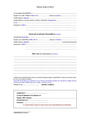 Lettre De Procuration Simple Pdf Form Fill Out And Sign Printable Pdf Template Signnow