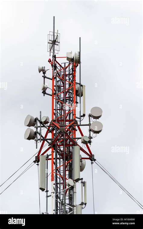 Telecom Mast With Antennas Stock Photo Alamy