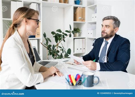 Hr Manager Interviewing Job Candidate Stock Image Image Of Office