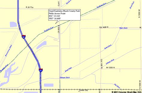 Map To Grand Kankakee Marsh Public Access Point On Kankakee River In