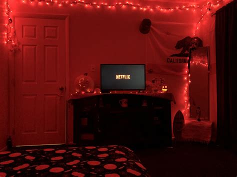 Bedroom Decor Aesthetic Red Room Lights Designed By Lashea