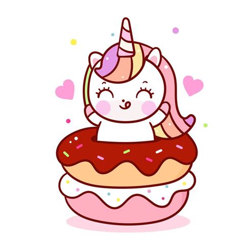Download Cute Unicorn Donut Sweet Cupcake Cartoon Kawaii Food Muffin