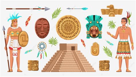 Maya Civilización Cultura Incas Azteca Png Dibujos Indio Conjunto