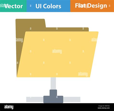 Shared Folder Icon Flat Design Vector Illustration Stock Vector Image