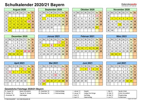 Weitere virengeprüfte software aus der kategorie office finden sie bei computerbild.de! Schulkalender 2020 Kalenderpedia 2021 Bayern : Kalender ...