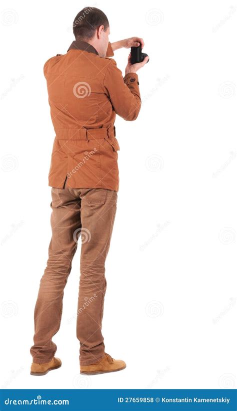 Back View Of Man Photographing Stock Photo Image Of Background