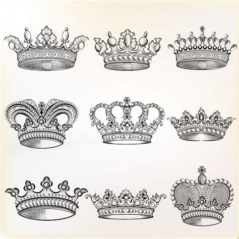 Premium Vector Sketched Crowns Collection