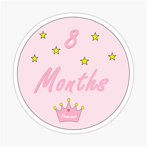 8 Months Baby Months Sticker Sticker For Sale By Superchele Redbubble