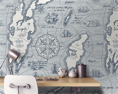 Self Adhesive Peel And Stick Map Wallpaper Removable Explorer Etsy