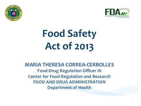 Kennard musngi entitled food allergen management: 2 Philippine Food Safety Act of 2013