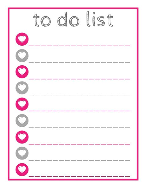 Pink To Do List Printable Lists Paper And Party Supplies