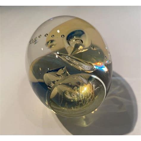 Robert Eickholt Art Glass Paperweight Signed And Dated 1984 Chairish