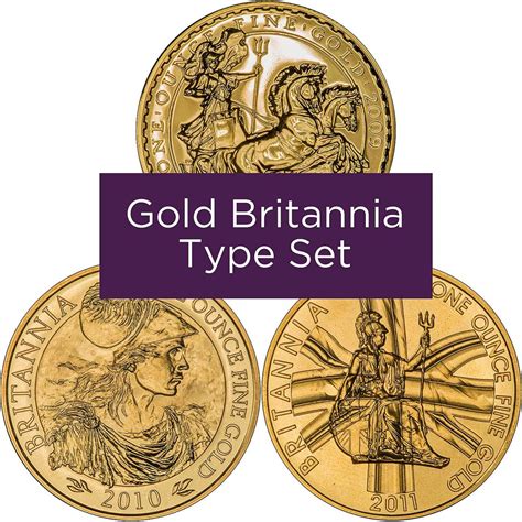 1oz Gold Britannia Type Set Three Coin Bundle Chard