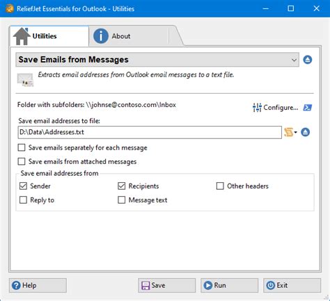 Save Email Addresses From Messages Reliefjet For Outlook