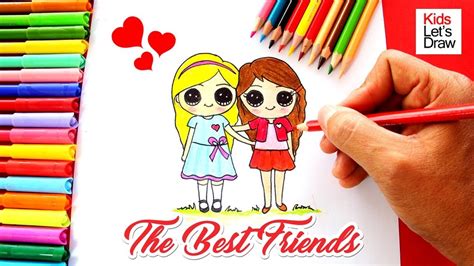 Cómo Dibujar Dos Mejores Amigas How To Draw Two Cute Best Friends