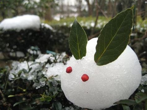 Snow Sculptures Snow Bunnies Christmas