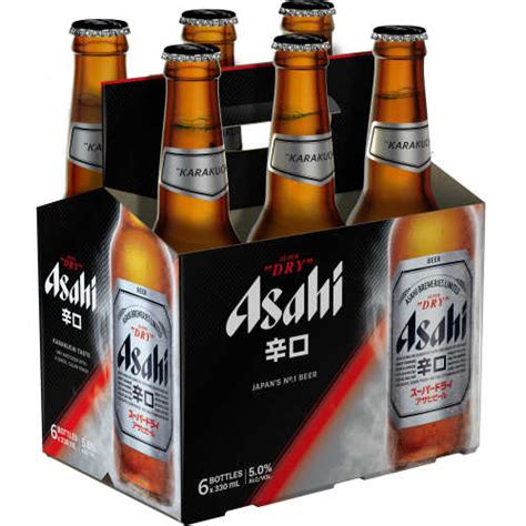 Buy Asahi Beer Super Dry 5 330ml Bottles 6pk Online At Nz