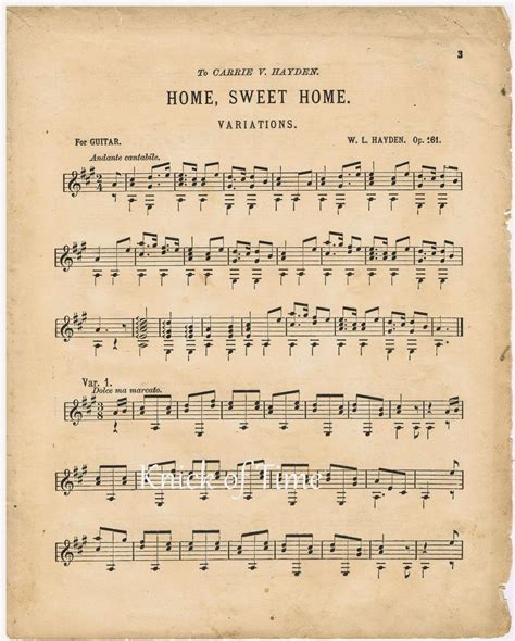 Home Sweet Home Antique Sheet Music Printable Music Page Vintage Sheet Music Sheet Music