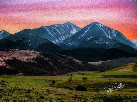 A Western Montana Mountain Landscape Digital Art By Rusty R Smith Pixels