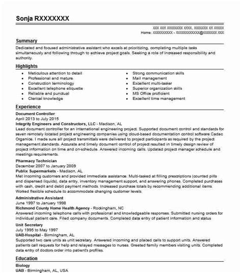 Document controller cv sample, ability to perform regular audits on corporate documents, submissions of documents. Document Controller Resume Sample | Resumes Misc | LiveCareer