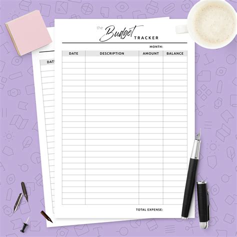Monthly Expense Tracker Printable