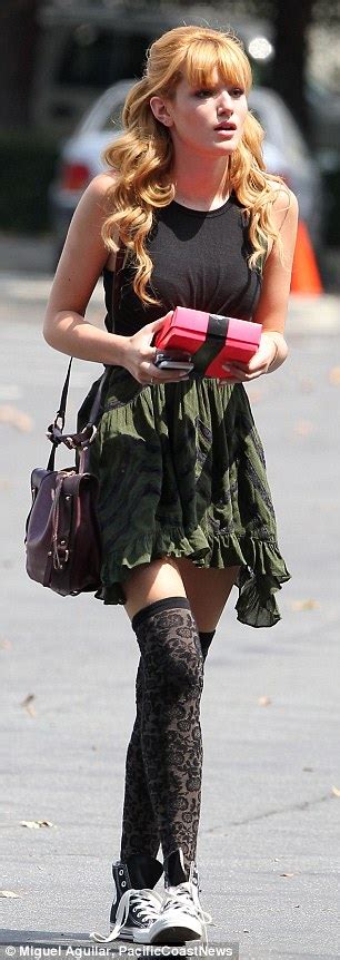 Bella Thorne Leaves Set In Grunge Stockings Daily Mail Online