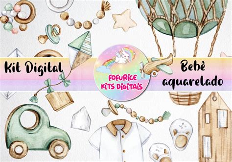 Kit Digital Bebê Aquarelado Elo7 Produtos Especiais