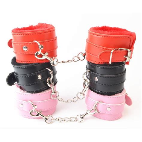 Sg Stock Sexy Adjustable Pu Leather Plush Handcuff Ankle Cuff