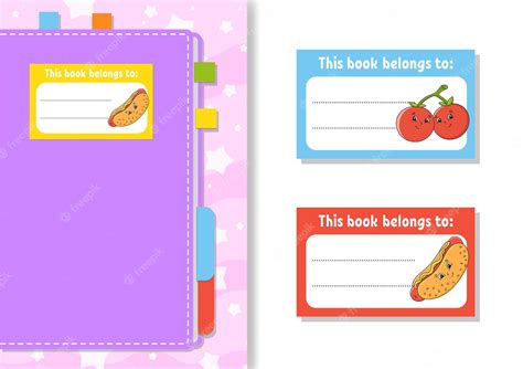Premium Vector Book Label Stickers For Kids The Rectangular Shape