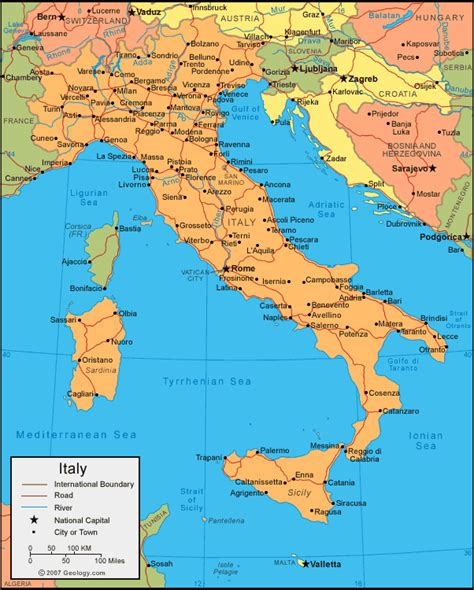 Karten zum erdmagnetismus in italien. Italien Karte
