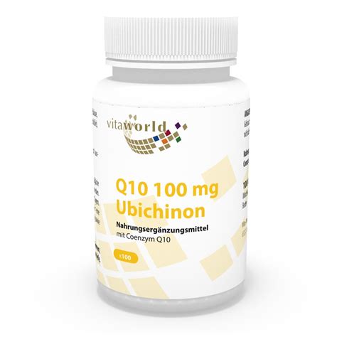 Coenzyme q, also known as ubiquinone, is a coenzyme family that is ubiquitous in animals and most bacteria (hence the name ubiquinone). Coenzym Q10 Ubichinon 100mg 100 Kapseln-N10129