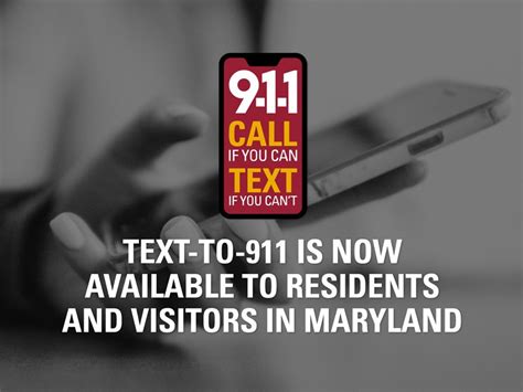 Text To 911 Now Available In Maryland If Youre Experiencing An