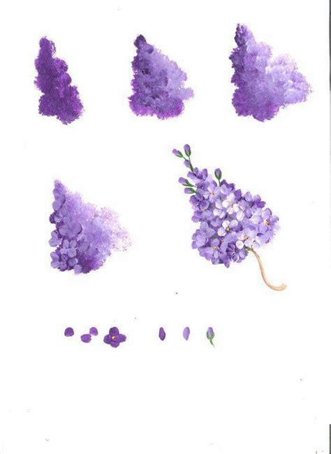 Step By Step How To Paint Purple Lilac Flowers Acrylic Painting