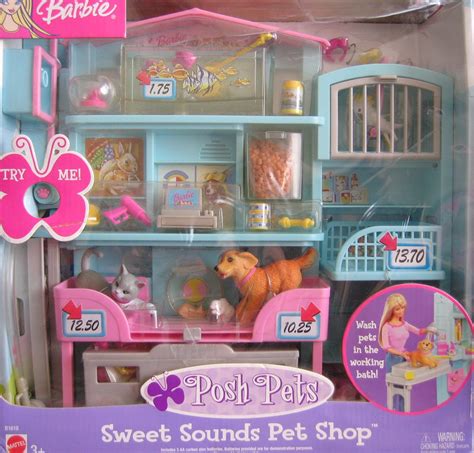 Barbie Posh Pets Sweet Sounds Pet Shop Playset W Pet Sounds 2002