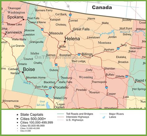 Map Of Idaho And Montana