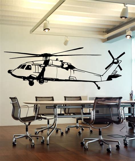 Vinyl Wall Decal Sticker Black Hawk Helicopter By Stickerbrand