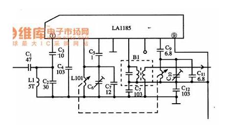 The typical application circuit diagram of LA1185 IC - Basic_Circuit