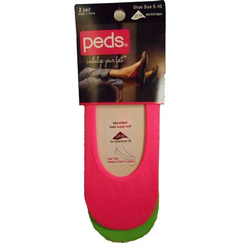 Peds Peds Seamless Ultra Low Cut Liner 2 Pair Pack Neon Assorted Women Size 5 10 Walmart