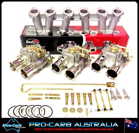 Triple 45dcoe Holden 6 Cyl Suit Weber Red 149 202 Package Carby