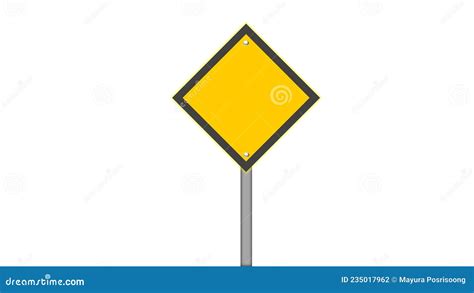 Blank Yellow Traffic Sign On White Background Stock Illustration