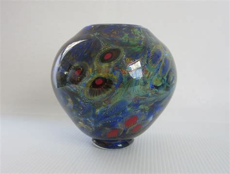 6 12 David Lindsay Undersea Adventure Art Glass Vase • Vintage 2002