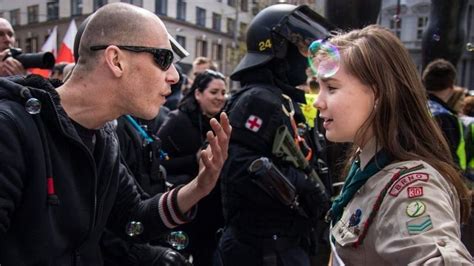 Photo Of Czech Girl Scout Standing Up To Skinhead Goes Viral Bbc News Rallypoint
