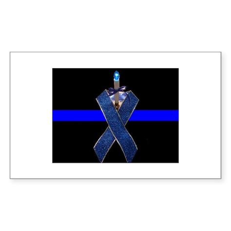 Thin Blue Line Support Sticker Rectangle By Backingthebluefans