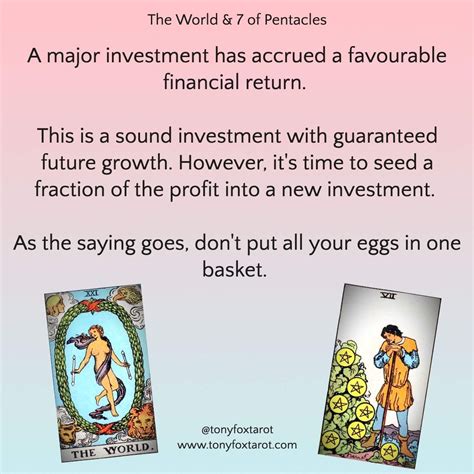 She is dancing, her eyes on the past as she moves into the future, framed in a. The World & 7 of Pentacles in 2020 | Tarot card meanings ...